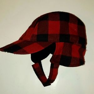 Broner wool blend winter red bufflo plaid hat